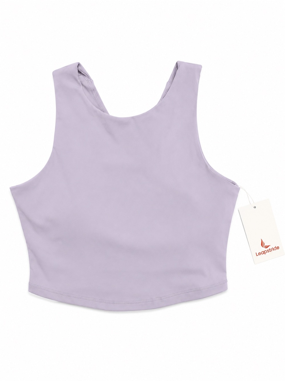 Leapstride Lavender Blue Cropped Bra Top XS NWT Built-In Bra Athletic Tank